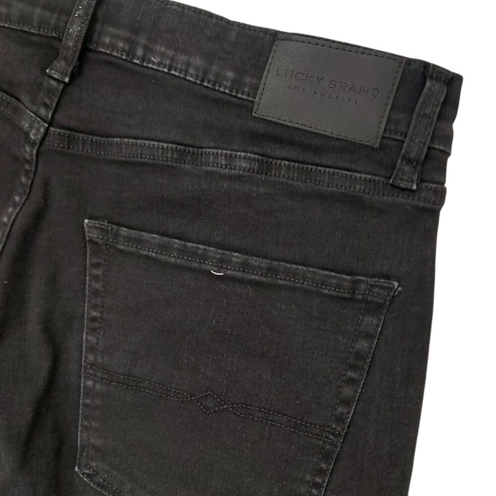 Lucky Brand 410 Athletic Straight Jeans Mens 36x33 Black Fit Stretch Denim - Picture 8 of 12